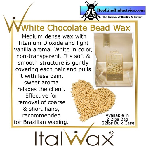 ItalWax White Chocoalte - Hard Stripless Wax Beads 2.2 lbs. Bag - Bild 1 von 2