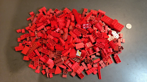 Lot of Misc. Red Lego Pieces 1 lb. 8 oz. - Picture 5 of 12
