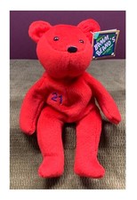 1998 VINTAGE BAMM BEANO"S SAMMY SOSA 21 RED BEAR PLUSH/STUFFED ANIMAL