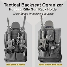 Tactical Seat Back Organizer Gun Rack Molle Panel Universal Hunting Gear Storage