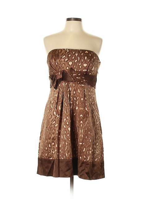 NWT Bcbgmaxazria Women Brown Cocktail Dress 12