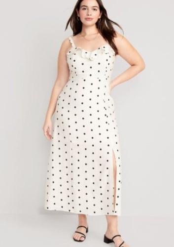 OLD NAVY linen blend ruffle trimmed maxi cami dress size XXL Womens Plus Size - Picture 1 of 7