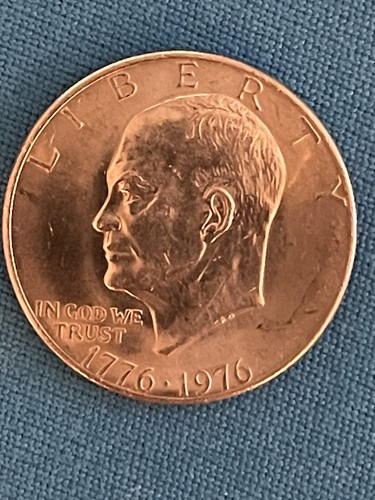 1976-P Eisenhower Bicentennial Dollar AU/BU “Ike Silver Dollar” Type 2 - Picture 2 of 2