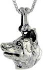 Sterling Silver Norwegian Elkhound Dog Pendant Charm