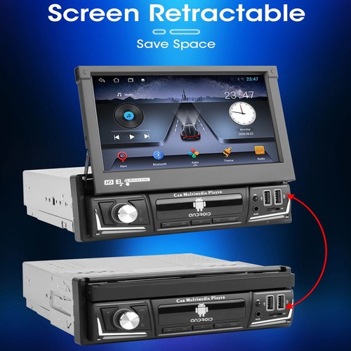 7" Single 1 Din Car Stereo Radio Bluetooth 1+16G Flip Touch Screen GPS WiFi+cam - Picture 6 of 9