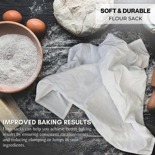Weißer Mehlsack Küche Geschirrtücher 28x28 Zoll 100 % Baumwolle Packung mit 12,24,36,48 - Bild 2 von 10