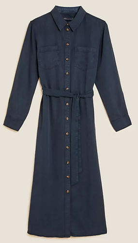 Marks and Spencer Tencel Midi / Long Soft Touch Shirt Dress Sizes 18,20,22,24 - Picture 22 of 27