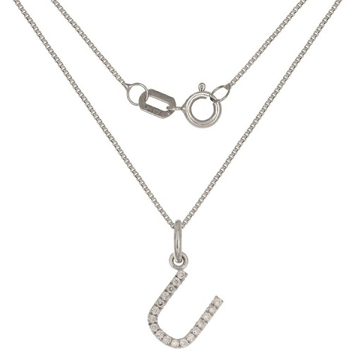 14 Karat Gelb Weiß oder Roségold Diamant Anfangsbuchstabe Charm Anhänger Halskette 18 Zoll - Bild 197 von 246