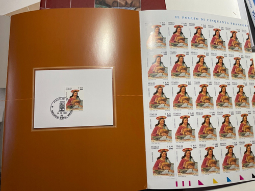 2002 Italy Philatelic 10 Folder Great Masters Uffizi + Box - Picture 9 of 15