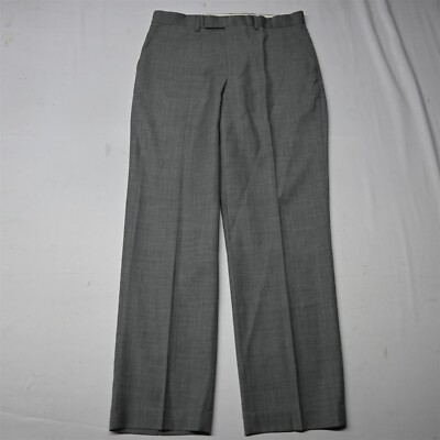 Austin Reed 33x32 Gray Windsor Woolens 100% Wool Flat Front Mens Dress Pants