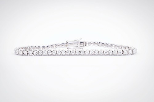 Esclusivo bracciale tennis uomo donna oro bianco 18 kt  3.00 carati diamante  - Imagen 1 de 6