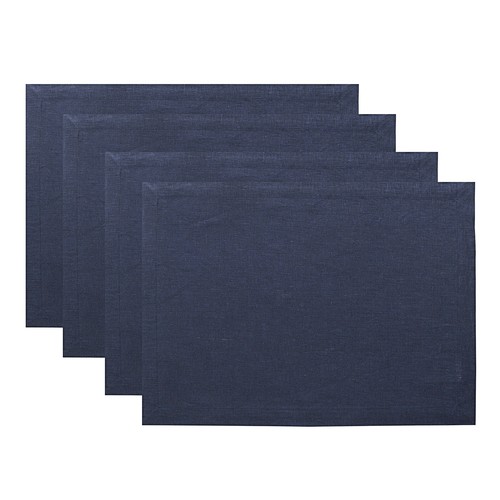Solino Home 100% Pure Linen Placemats Cloth 14 x 19" for Summer Dining- Fete - Picture 13 of 165