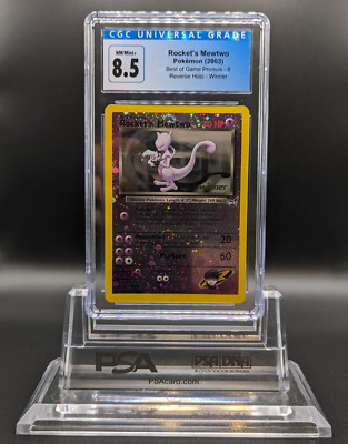 Pokemon Rockets Mewtwo Best of Game Promo 8 Winner Card 2 Swirls Englisch CGC8,5