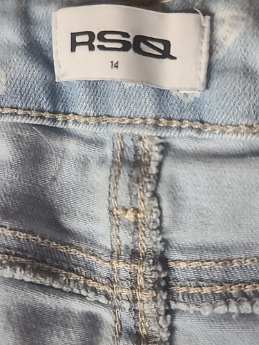 RSQ Girls Jeans Shorts size 14 butterfly print light denim - Picture 3 of 3