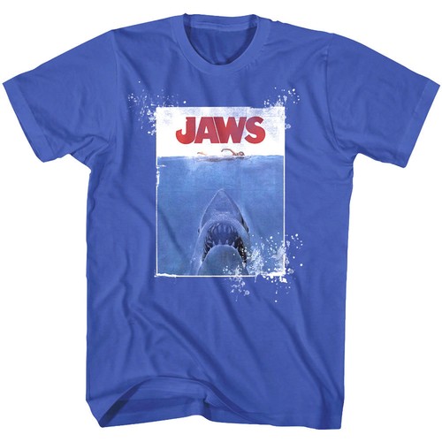Jaws Shark Attack Amity Island Population 1975 Movie Poster Men's T Shirt Horror - Picture 2 of 10