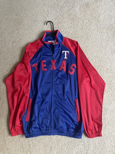 Genuine Merchandise Men's Texas Rangers Red & Blue Track Jacket- SZ Large - Picture 3 of 12