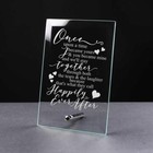 Love Gift Happily Ever After Engraved Glass Plaque GP57