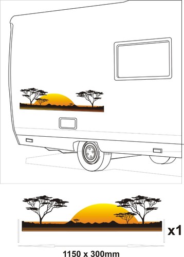 MOTORHOME VINYL GRAPHIC STICKER DECAL CAMPER VAN RV CARAVAN HORSEBOX 115cm x 30c - Picture 2 of 2