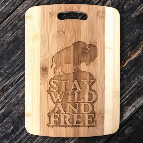Stay Wild and Free - Buffalo - Cutting Board - Picture 2 of 9