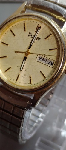 Vintage Used Pulsar Quartz Men's Day/Date Watch Y148-6019 - Bild 9 von 17