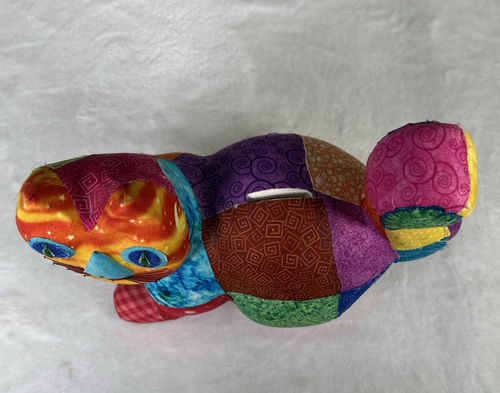 Laurel Burch Inspired Patchwork Cat Fabric & Ceramic Money Bank Bnfts Charity - Picture 5 of 11
