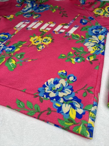 Gucci In Bloom Logo Fuchsia Pink Floral Kids Sweatshirt Hoodie Girls SZ 8 $580 - Picture 4 of 12