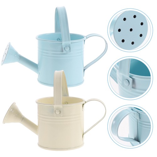 2x Watering Tin Simple Watering Pot Durable Iron Sprinkling Kettle Portable Can