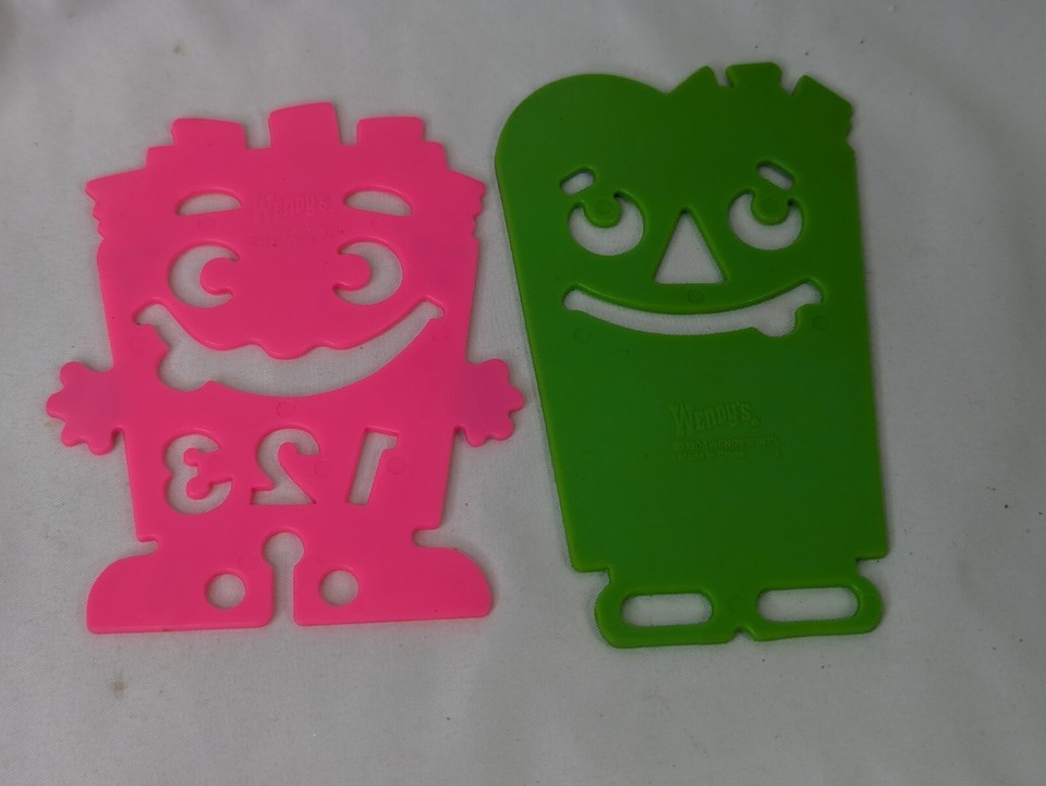 Wendys Kids Meal Stencil Ruler Shake Fries Lot 1994 eBay