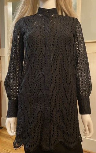 2.5k NWT Valentino 2020 Lace Crochet Black 38 40 42 2 4 6 XS S M Mini Dress Top - Picture 16 of 24