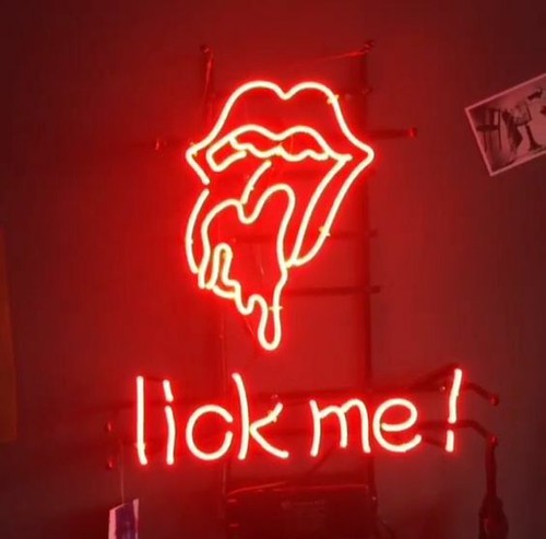 Lick Me Neon Sign Light Home Room Wall Hanging Real Glass Tube Artwork 24"x20" - Bild 1 von 5