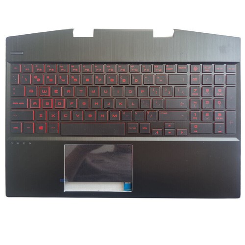 New For HP Omen 15-DH Laptop Palmrest Non-TouchPad Keyboard White/Red Backlit - Afbeelding 8 van 8