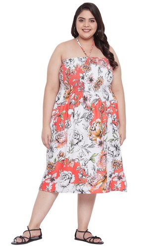 Mujer Boho Party Dress Tube Top Beach Cover up Smocked Tube Dresses Sundress - Imagen 52 de 107