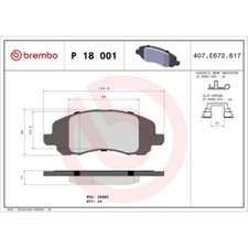 BREMBO P18001 Bremsbeläge Satz für Jeep Patriot Compass Dodge Caliber Avenger Ch
