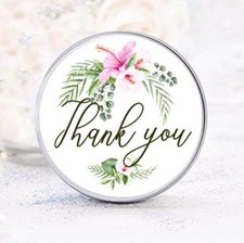 Tropical Party Favor Labels, Tropical Wedding Round Bridal Shower Labels