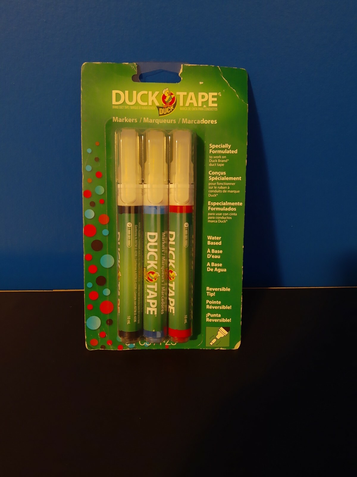 - 3 Pcs - Red/blue/black - New *damaged Package*.