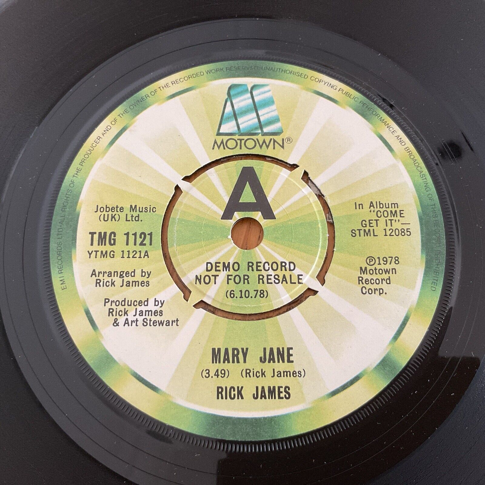 RICK JAMES Mary Jane 45 Demo 1978 Soul Motown Northern Soul