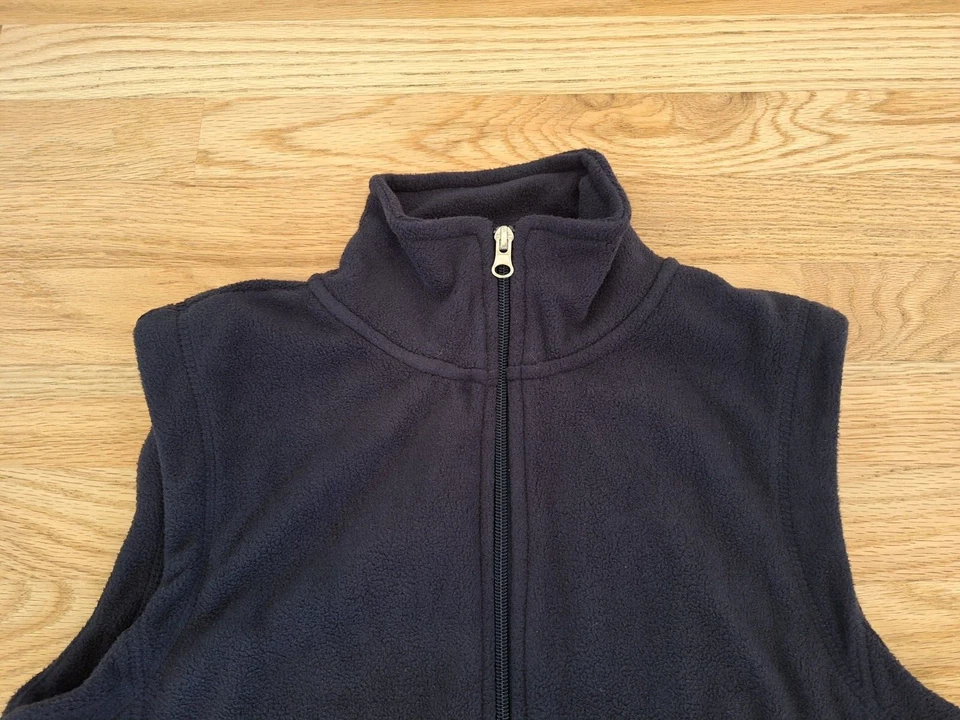 Chaleco polar suave índigo para mujer sin mangas cremallera completa S bolsillos pequeños azul marino Foto 2 de 4