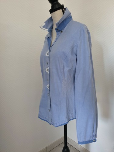 Langarm-Bluse / Gr. S von Elisa Cavaletti, blau - Bild 3 von 8