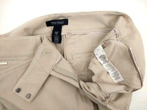 White House Black Market Women's Beige Stretch Crop Straight Leg Pants Size 4 - Picture 12 of 12