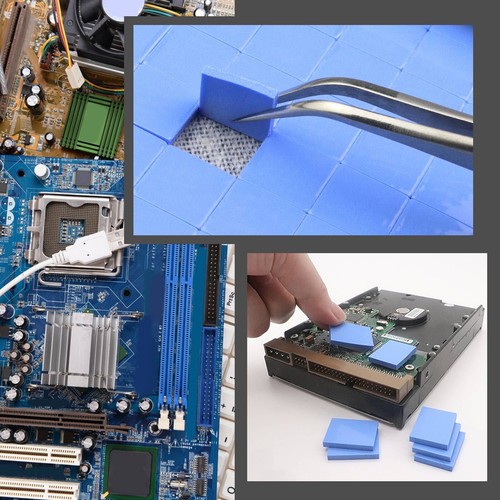 Thermal Cooling Pads Blue Silicone VRM GPU CPU RAM 10x10x0.5mm - Afbeelding 2 van 12