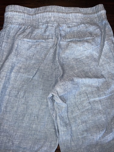 Pantalones de mujer Athleta Cabo de lino ancho talla 6 azul denim color - Imagen 9 de 9