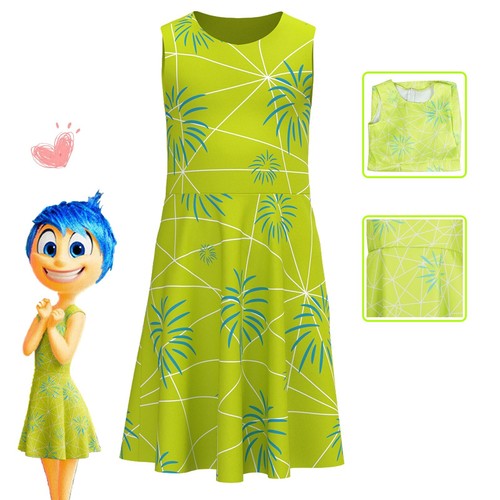 Adults Kids Inside Out 2 Joy Cosplay Costume Wig Halloween Dress Party Outfits - Picture 3 of 19