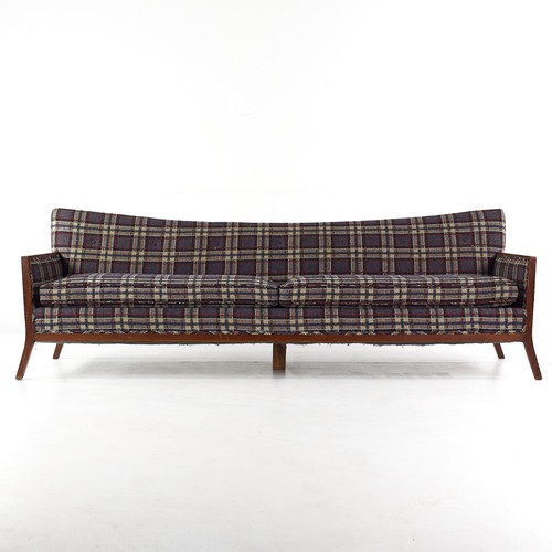 Paul McCobb Style Mid Century Walnut Sofa - Picture 2 of 9