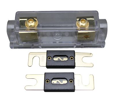 APS NC Shipping Car ANL Fuse Holder Inline 0 4 8 GA Gold Plated Free 2X100A ANL