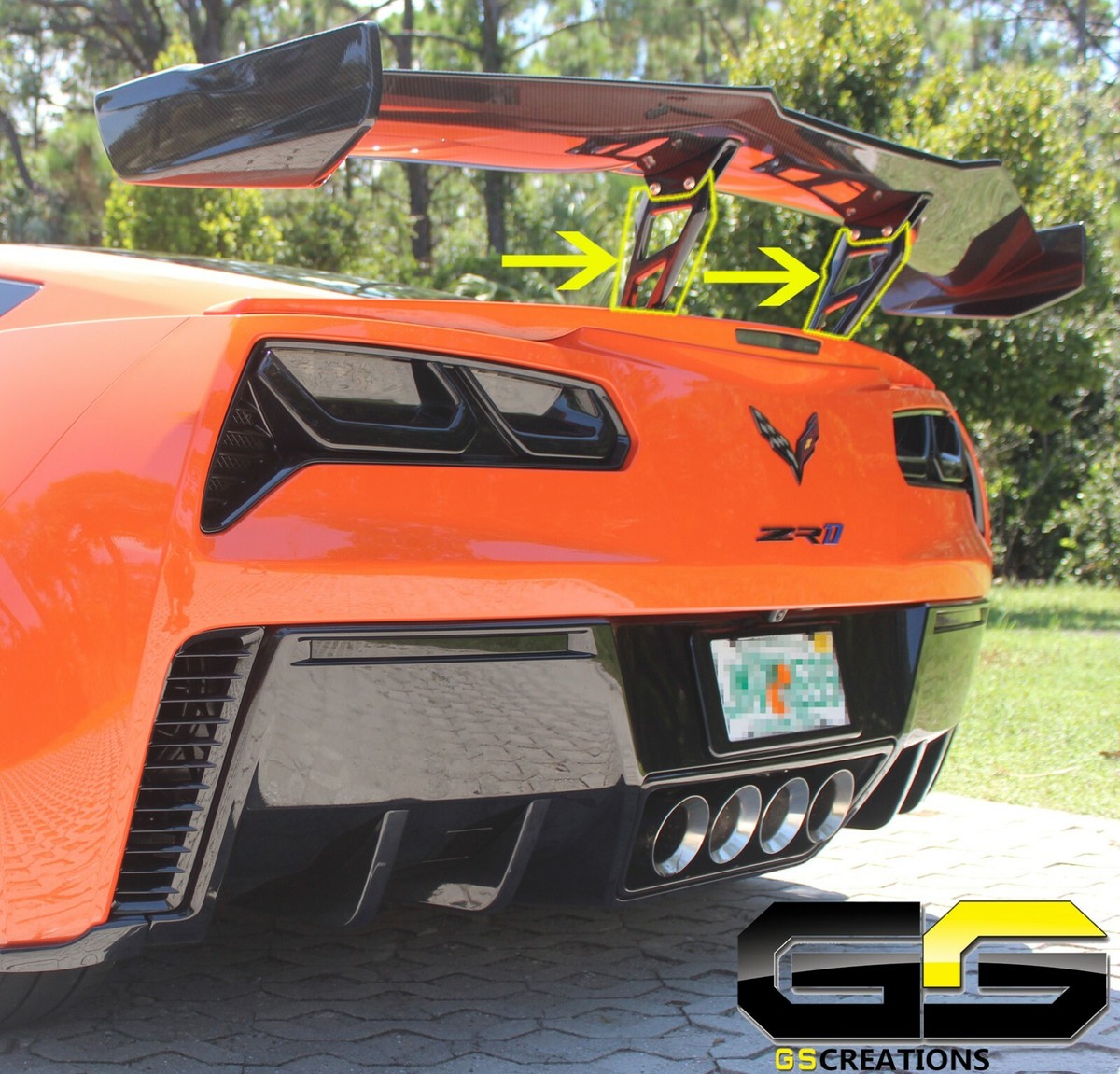 C7 Corvette ZR1 LT5 OEM GM ZTK High Wing Spoiler Brackets C7 Corvette ZR1 LT5 OEM GM ZTK High Wing Spoiler Brackets