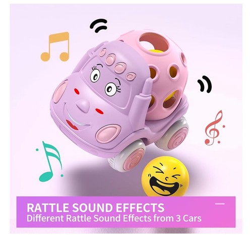 4 Pack Toys For Girls/Boys, Push and Go Rattle Car for Infant Girl Birthday Gift - Picture 8 of 9
