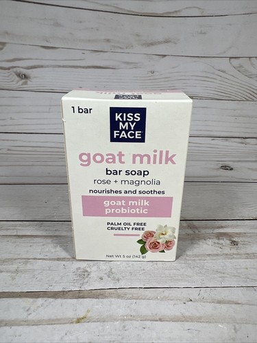 Kiss My Face Goat Milk Bar Soap Rose + Magnolia 5oz (2 Pack) - Picture 3 of 7