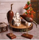 wooden and brass antique decorative saras swan love birds for home decore