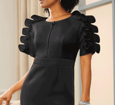 Size 10 Ashro Black Formal Wedding Church Funeral Rhinestone Sleeve Dress |  eBay