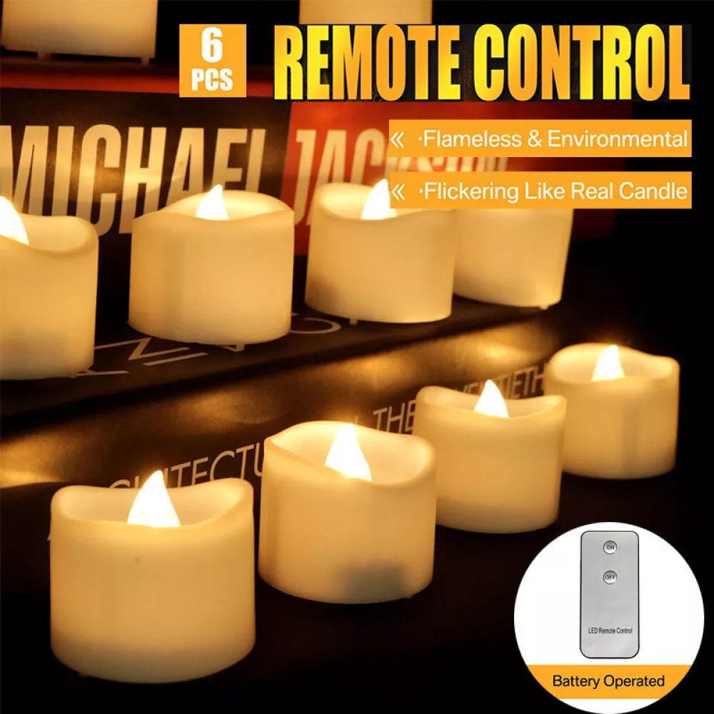 Tea light candles battery 2024 operated with remote